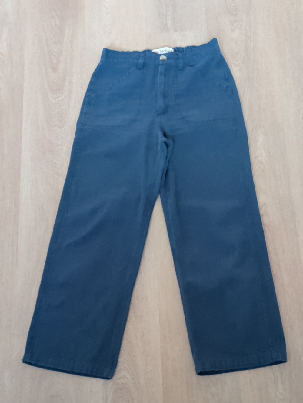 100% Natural Cotton Pants - Blue Wide Leg